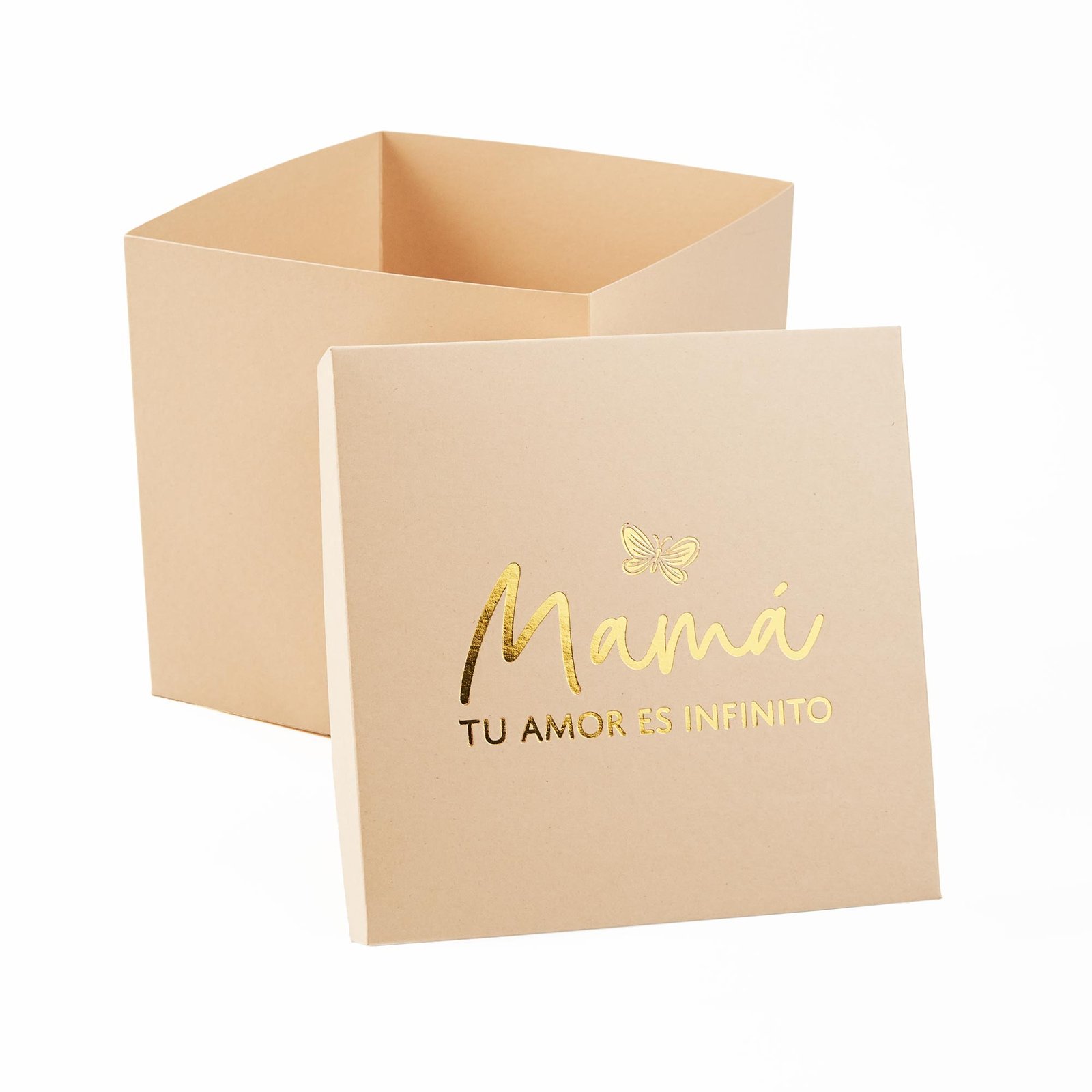 Caja de cartón base y tapa 20x20x20 cm Estampada (Amor que florece)