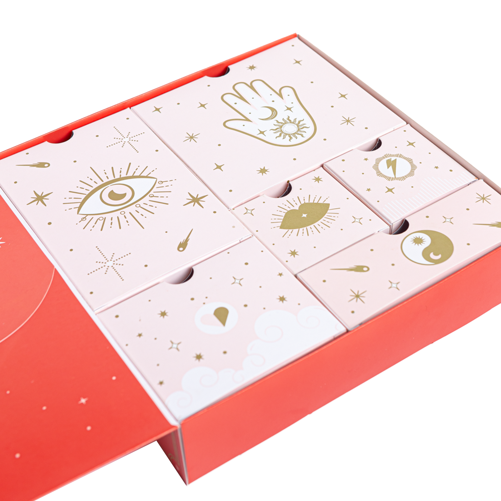 Caja tipo Calendario de adviento (Destellos de amor) 25x25x5,5cm