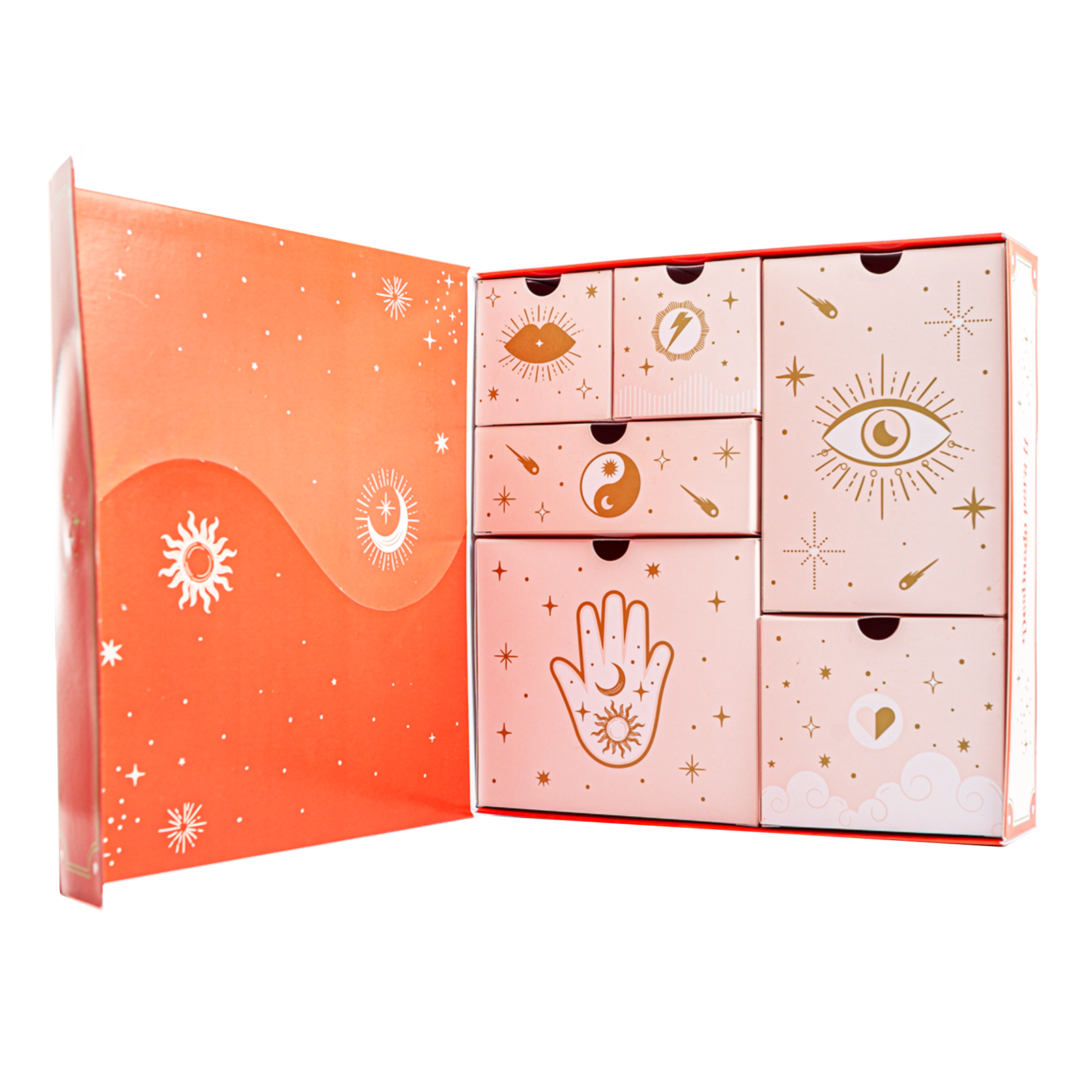 Caja tipo Calendario de adviento (Destellos de amor) 25x25x5,5cm