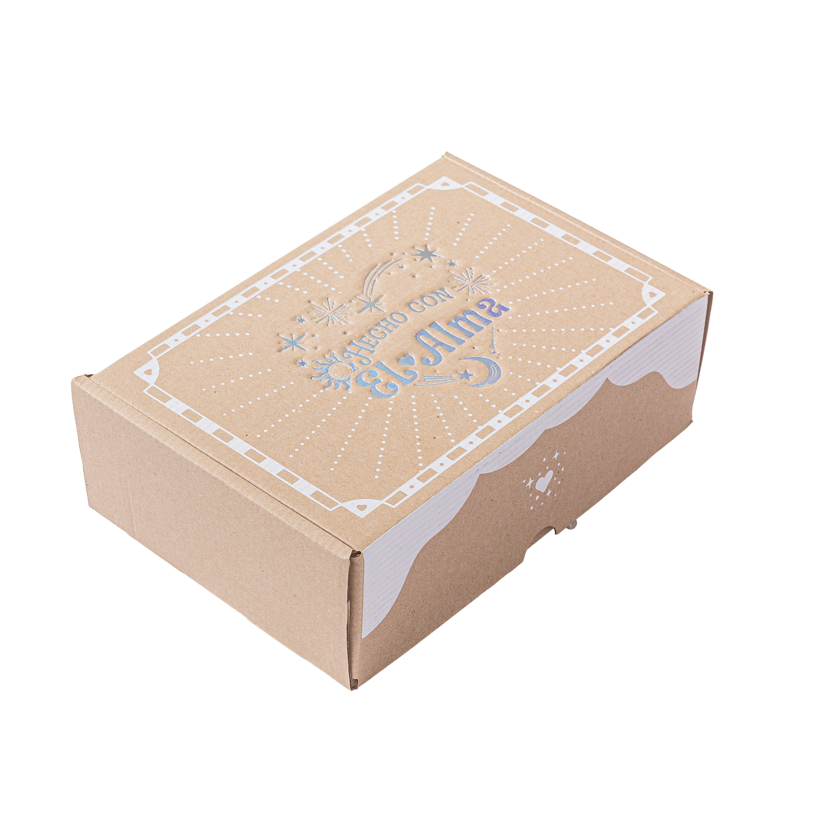 Caja rígida en cartón corrugado 26x17x9cm (Destellos de amor)