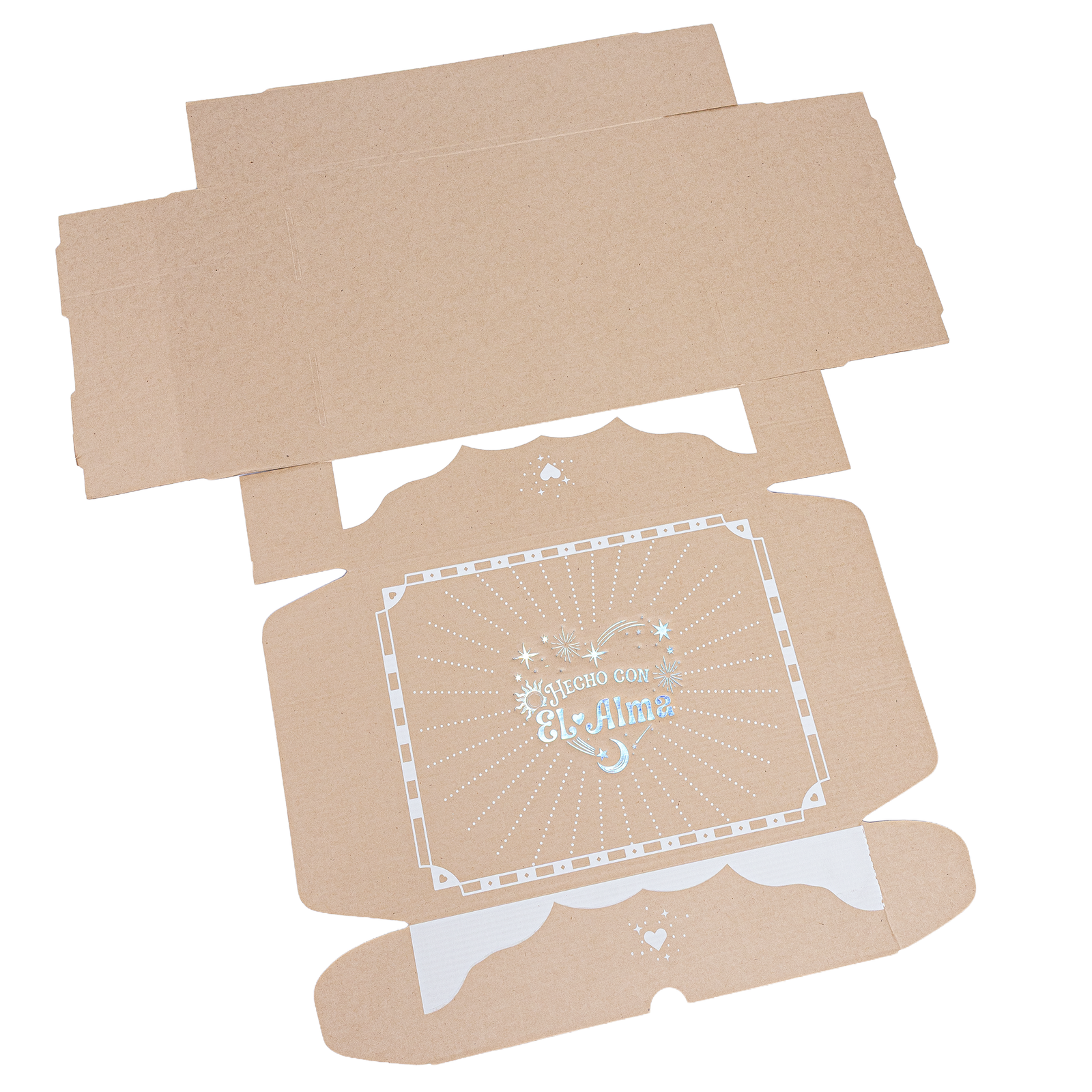 Caja Rígida 32x25x9 Desarmada Caja rígida en cartón corrugado 32x25x9cm (Destellos de amor)
