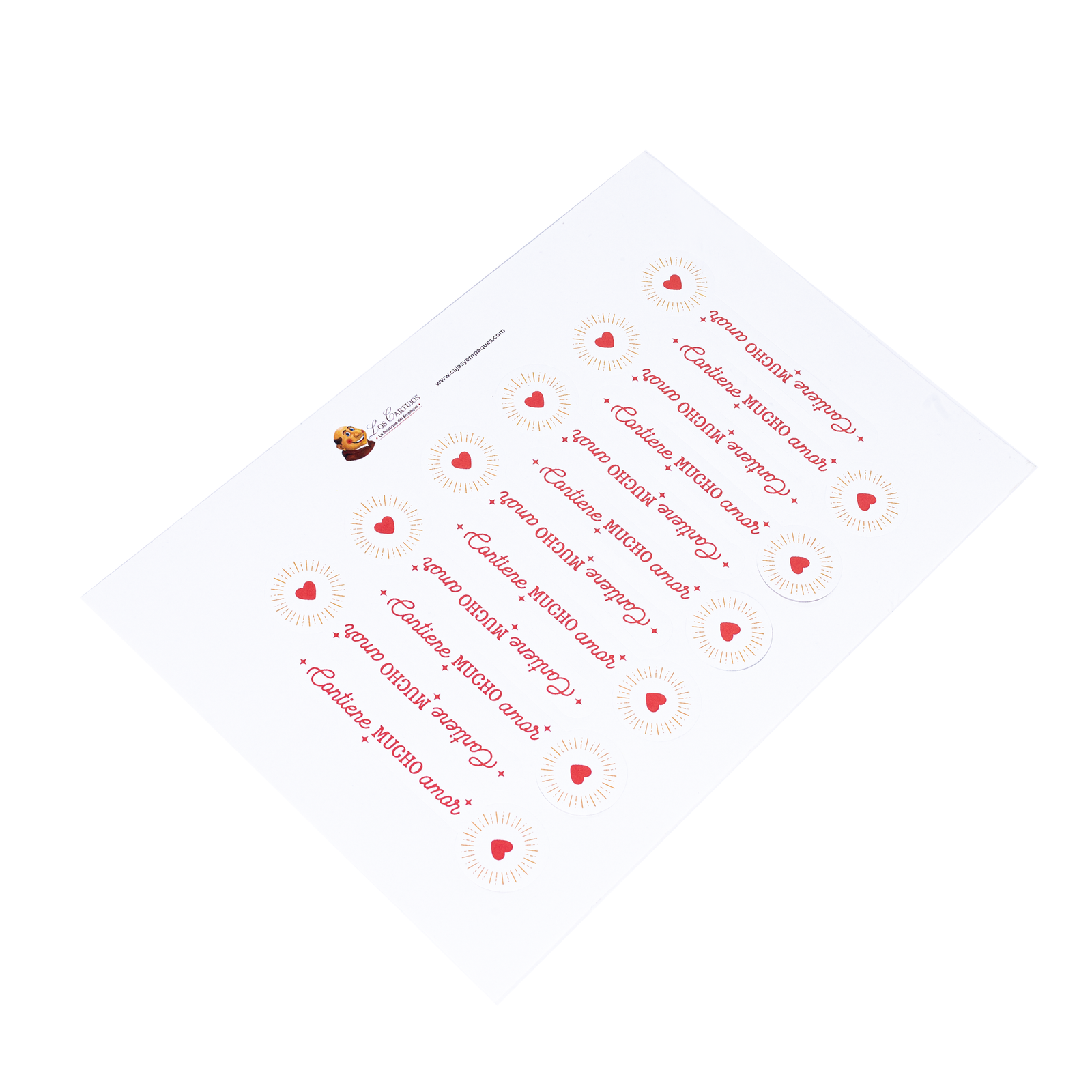 Sticker sellado x12 Contiene mucho amor