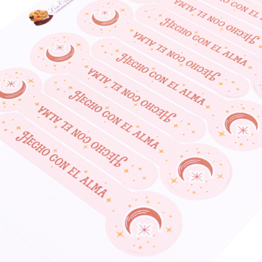 Sticker para sellado Hecho con el alma x 12 unidades