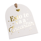 Tarjeta esto te va a encantar detalle Tarjeta decorativa metalizada Paquete x 12 und - (Esto te va a encantar- CRUDO)