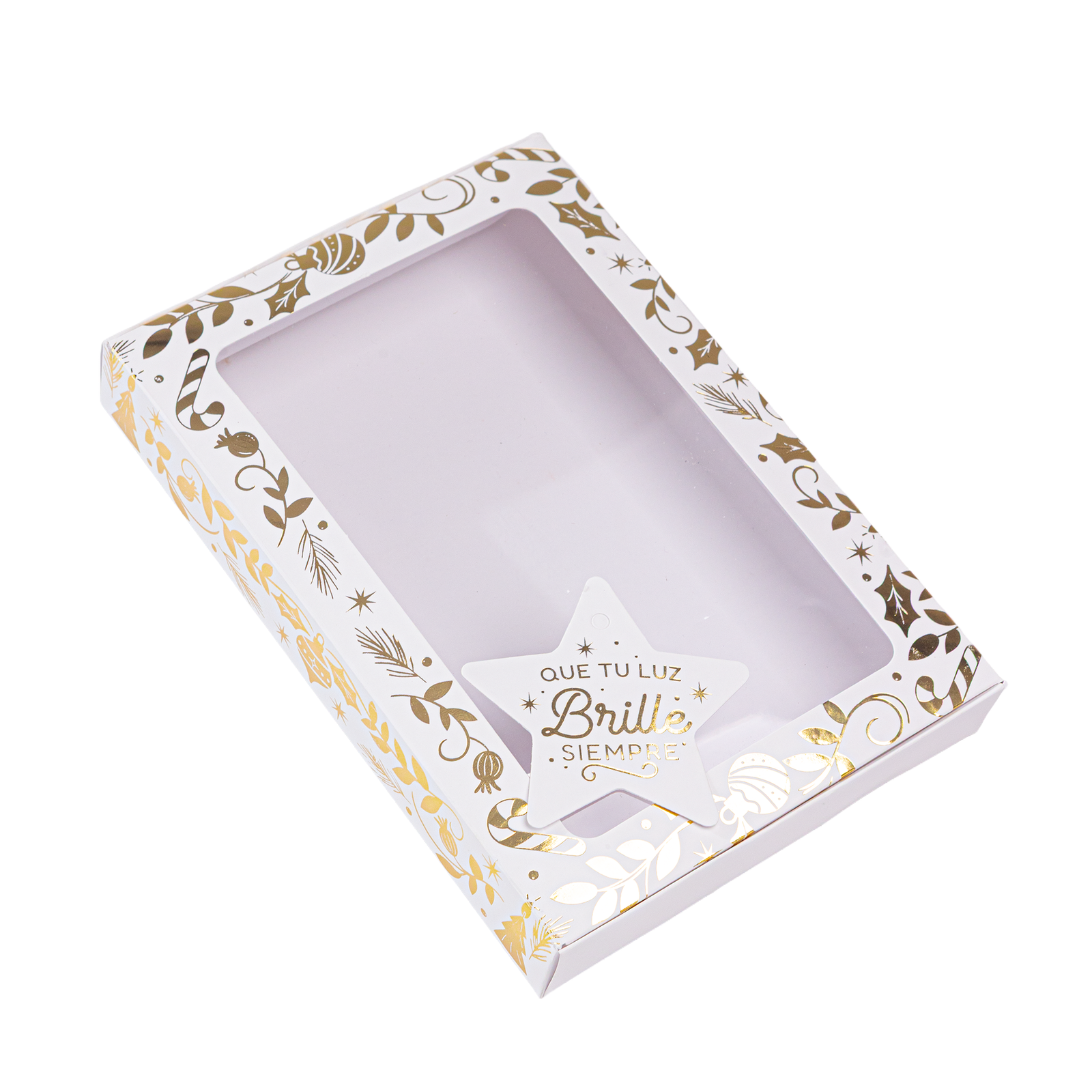 21,5x15 Caja velas Caja para vela con ventana de acetato 21,7x15x2,8cm (Navidad Dorada)